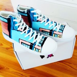 Hi-top sneakers design South Beach art deco design